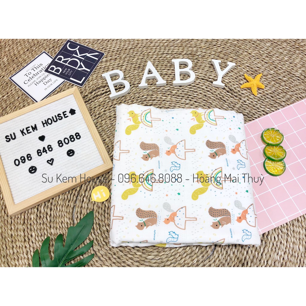 Chăn sợi tre cho bé Muslin Tree 8 lớp