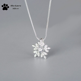 [Có Sẵn] Dây chuyền hoa tuyết đá pha lê nhân tạo bạc s925, dây chuyền noel -Blackmeo.silver