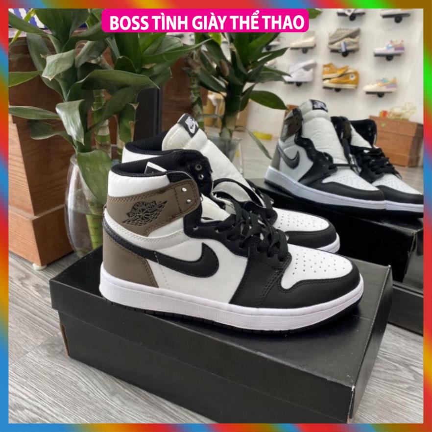 [Full Box Bill]  Giày Jordan 1 Dark Mo_cha  Nam Nữ- Phiên Bản Tiêu Chuẩn. Giày thể thao Jordan 1 nâu cao hot hit-Tình