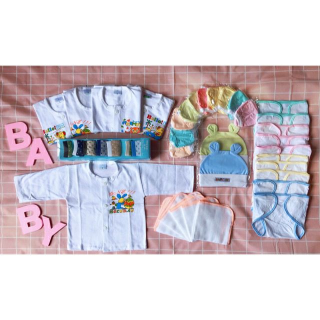 Set 47 món sơ sinh cho bé. Tặng 10 móc phơi trẻ em