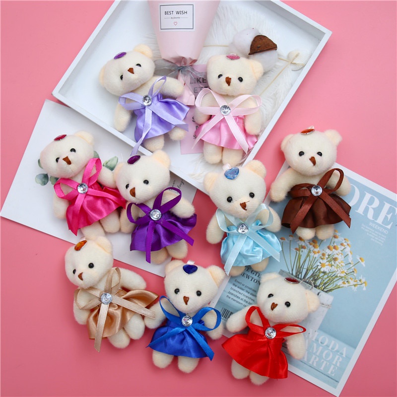 Bó 10 Gấu Bông Dễ Thương Trang Trí Tiệc Cưới