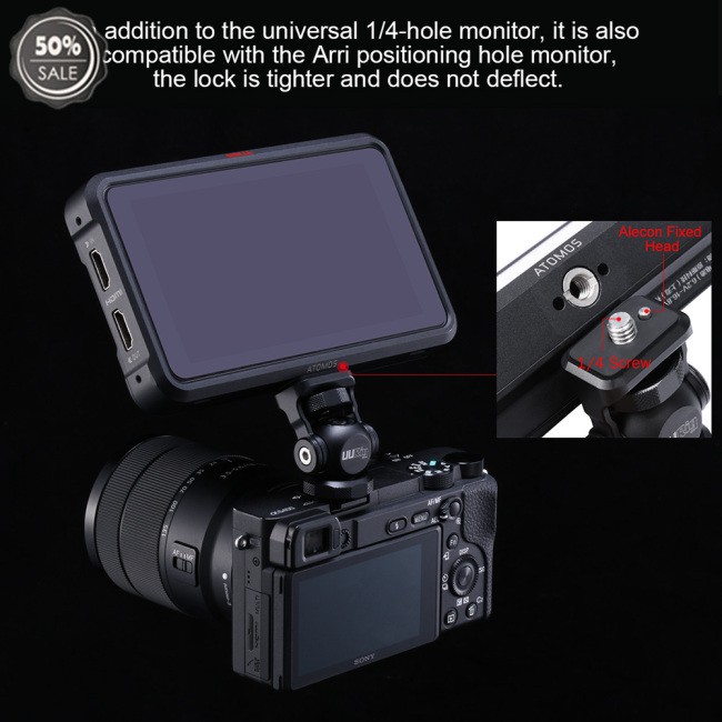 UURig R015 Monitor Bracket Mini Ballhead With Cold Shoe Mount Gimbal Rig for Sony Canon Nikon DSLR Camera Accessories Smartphone