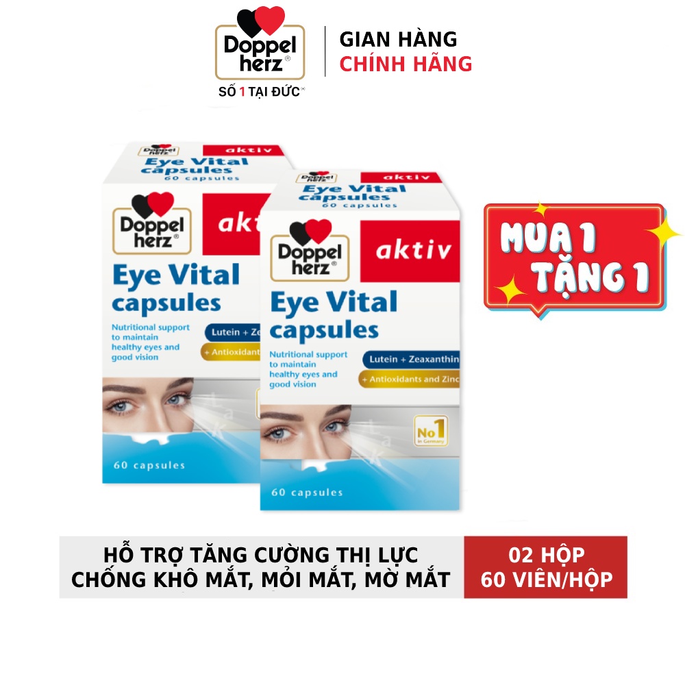 Viên uống tăng cường thị lực, chống mỏi mắt Doppelherz Aktiv Eye Vital Capsules (Hộp 60 viên)