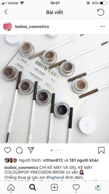 (LUÔN HỎI KHO TRƯỚC KHI ĐẶT) GEL KẺ MÀY COLOURPOP (KHÔNG KÈM CỌ) | BigBuy360 - bigbuy360.vn