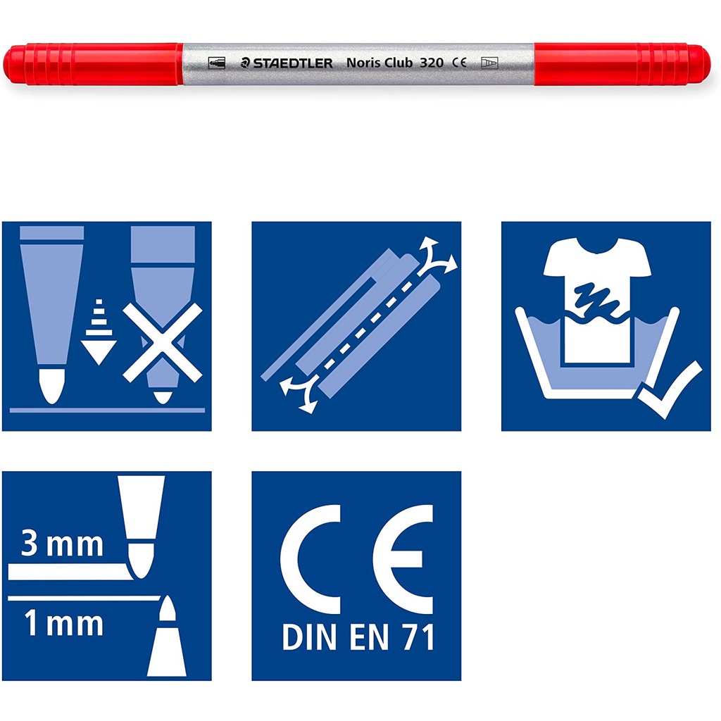 Bút dạ màu 2 đầu cao cấp Staedtler 320NWP ( 10 màu và 12 màu)