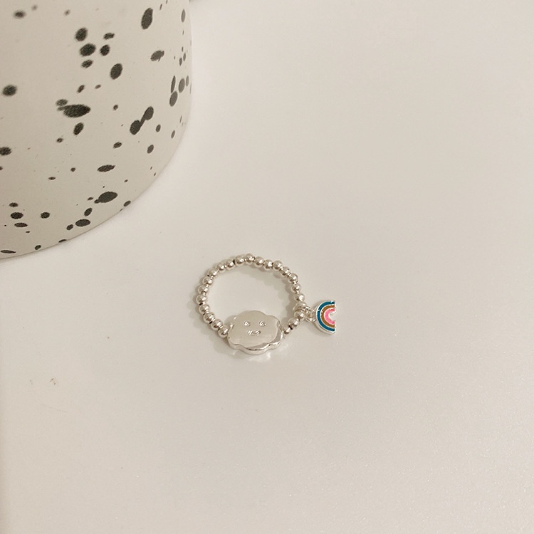 Vòng đeo tay hình đám mây mặt cười xinh xắn màu sắc cầu vồng đơn giản