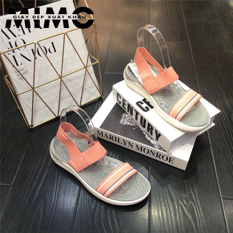 Sandal nữ Literide - Dép quai hậu thời trang màu ghi cam êm nhẹ, form ôm chân