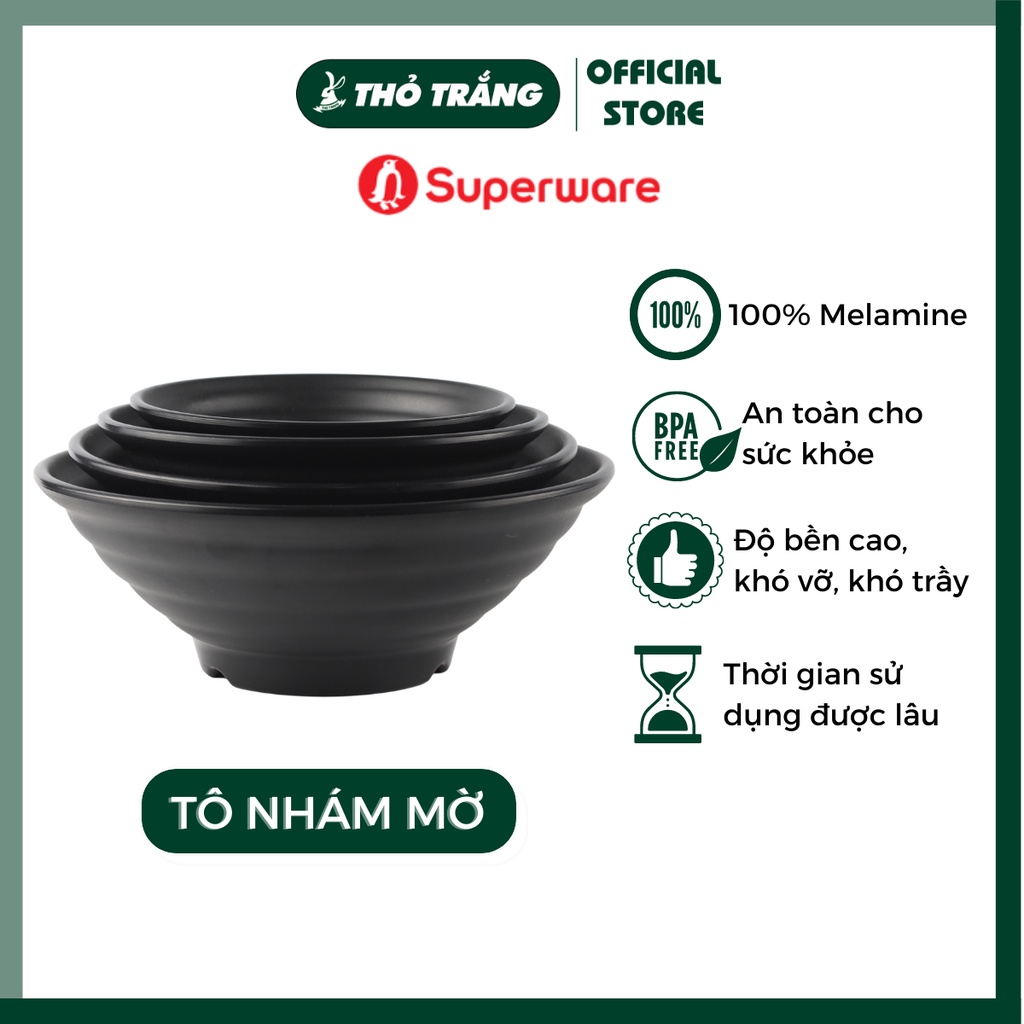 Tô nhám nhựa melamine có vân cao cấp Superware Thái Lan