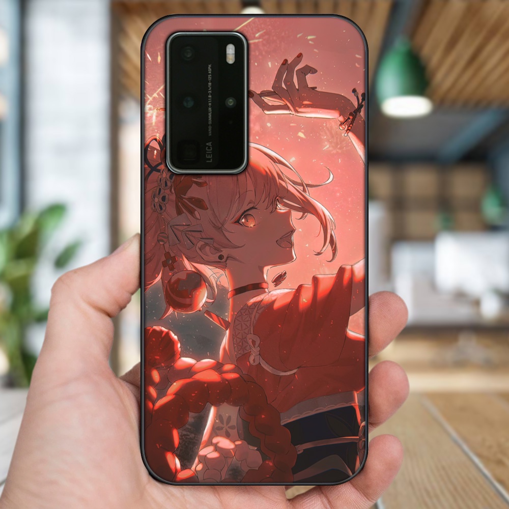 Ốp lưng Huawei P40 Pro viền đen in hình Yoimiya Genshin Impact