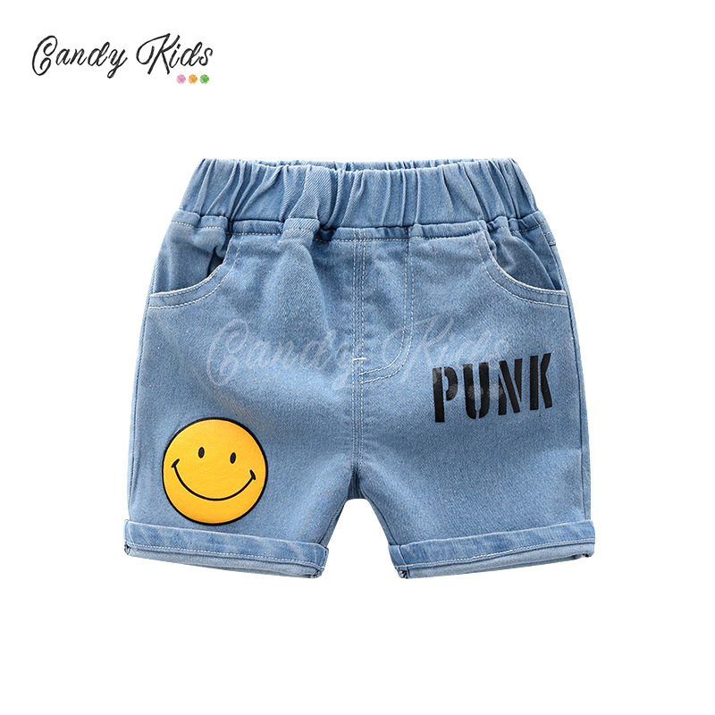 Quần Short Jeans In Họa Tiết Hoạt Hình Cho Bé Trai