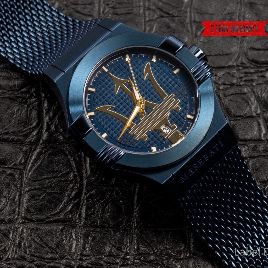 Đồng Hồ Nam Maserati Potenza R8853108008 Dây Mesh Màu Xanh , Máy Quartz - Pin , Size 42mm
