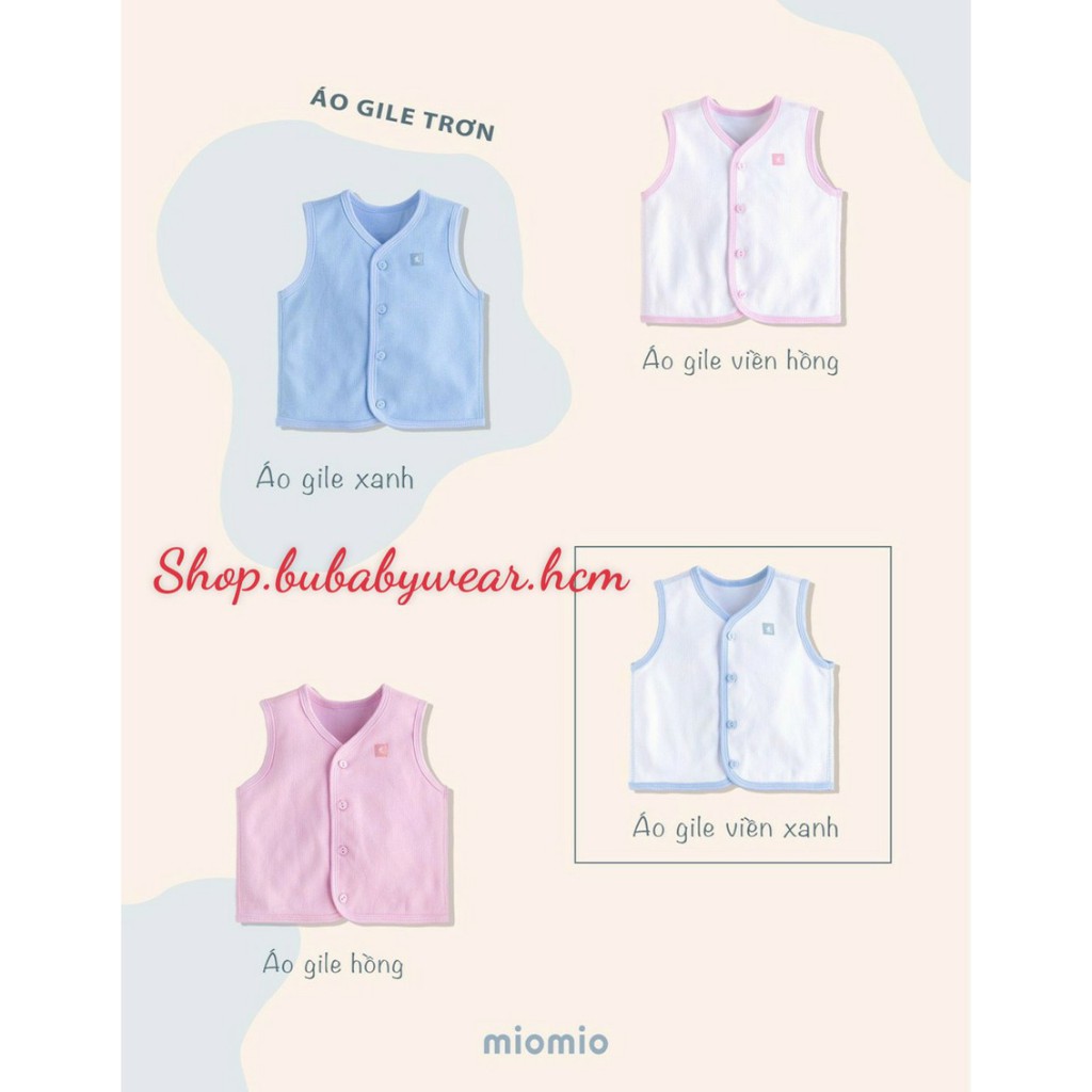 Miomio. Áo ghi lê cho bé mẫu trơn cotton 2 lớp mềm mịn