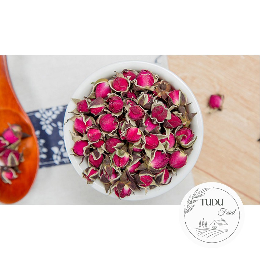 150g Trà hoa hồng khô thượng hạng loại 1 chất lượng, nụ đẹp nguyên bông, không vụn, uống đẹp da đóng túi zip thực phẩm