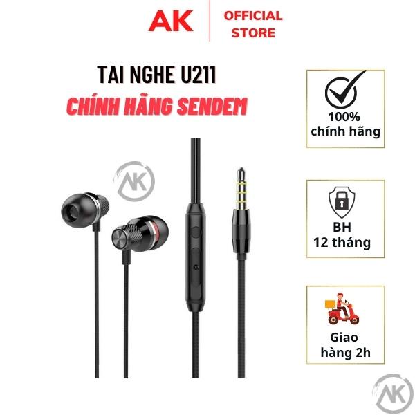 Tai Nghe Nhét tai Sendem U211  Free Ship  Thiết kế thời trang, nhỏ gọn, êm ái cùng chất lượng âm thanh sống động.