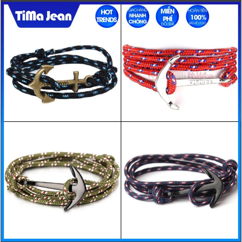 Vòng tay mỏ neo may mắn unisex - tima shop