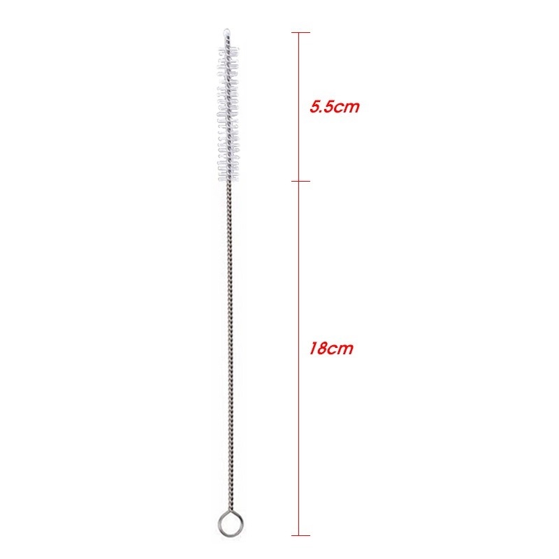 1 Cọ Vệ Sinh Ống Hút Bằng Thép Không Gỉ Mềm Có Thể Tái Sử Dụng