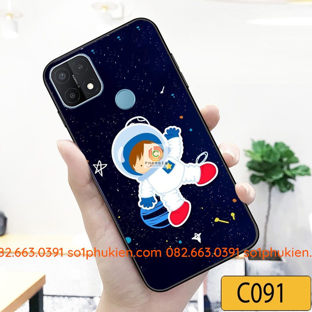 Ốp lưng tráng gương 3D Oppo A15 hình vũ trụ siêu dễ thương