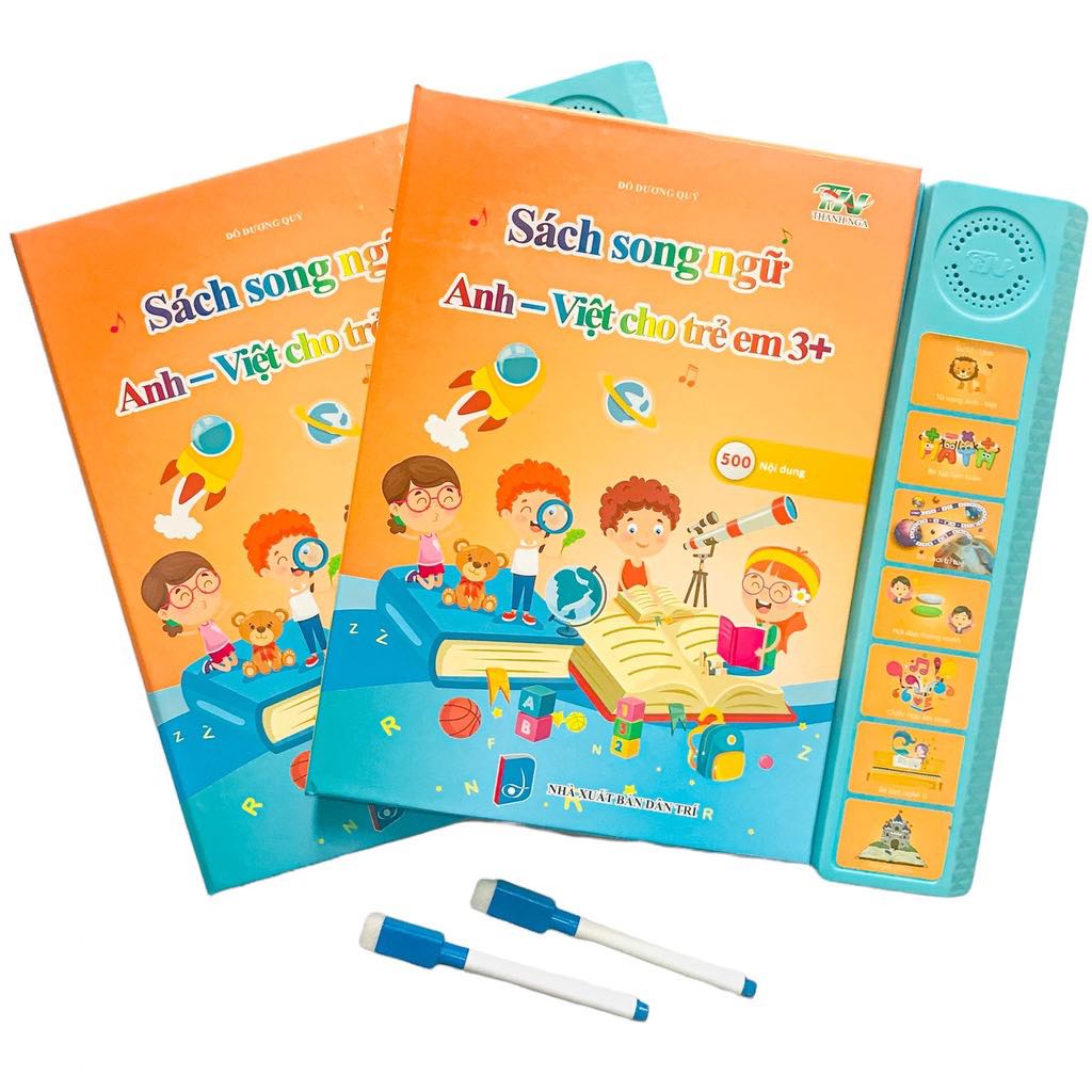 Sách nói Điện tử Song ngữ Anh - Việt cho trẻ em 3+, Sách điện tử đa chức năng giáo dục sớm