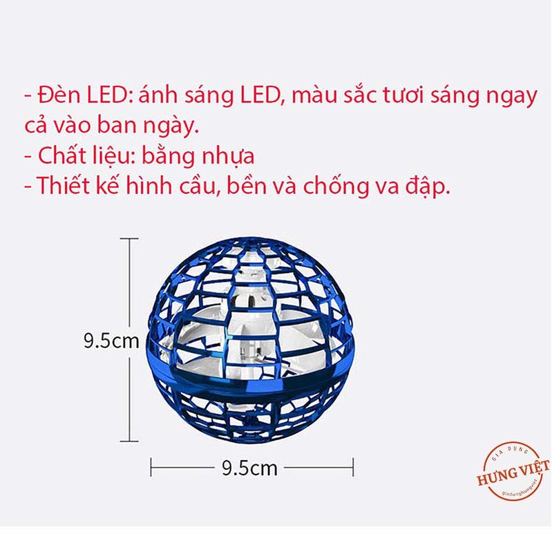 Đồ Chơi Bóng Bay Nhựa UFO Xoay Tròn Hiệu Ứng Boomerang Cổng Sạc USB, Đèn Led Đẹp Mắt [BONG XOAY MA THUAT]