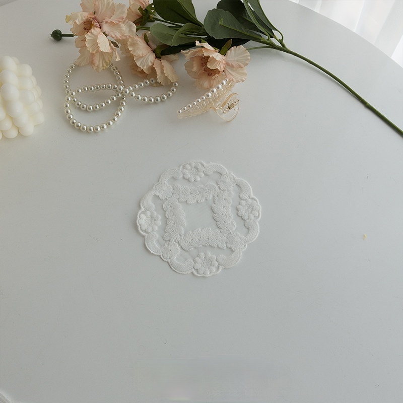 Khăn trải bàn phối ren nhiều cỡ tùy chọn phong cách vintage Pháp trang trí nhà cửa