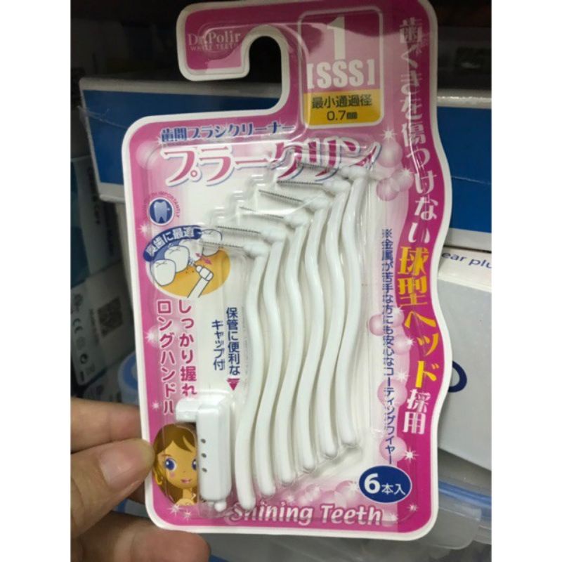 Bàn chải kẽ răng cao cấp Nhật Bản hình chữ L, vỉ 6 chiếc - Soleil care