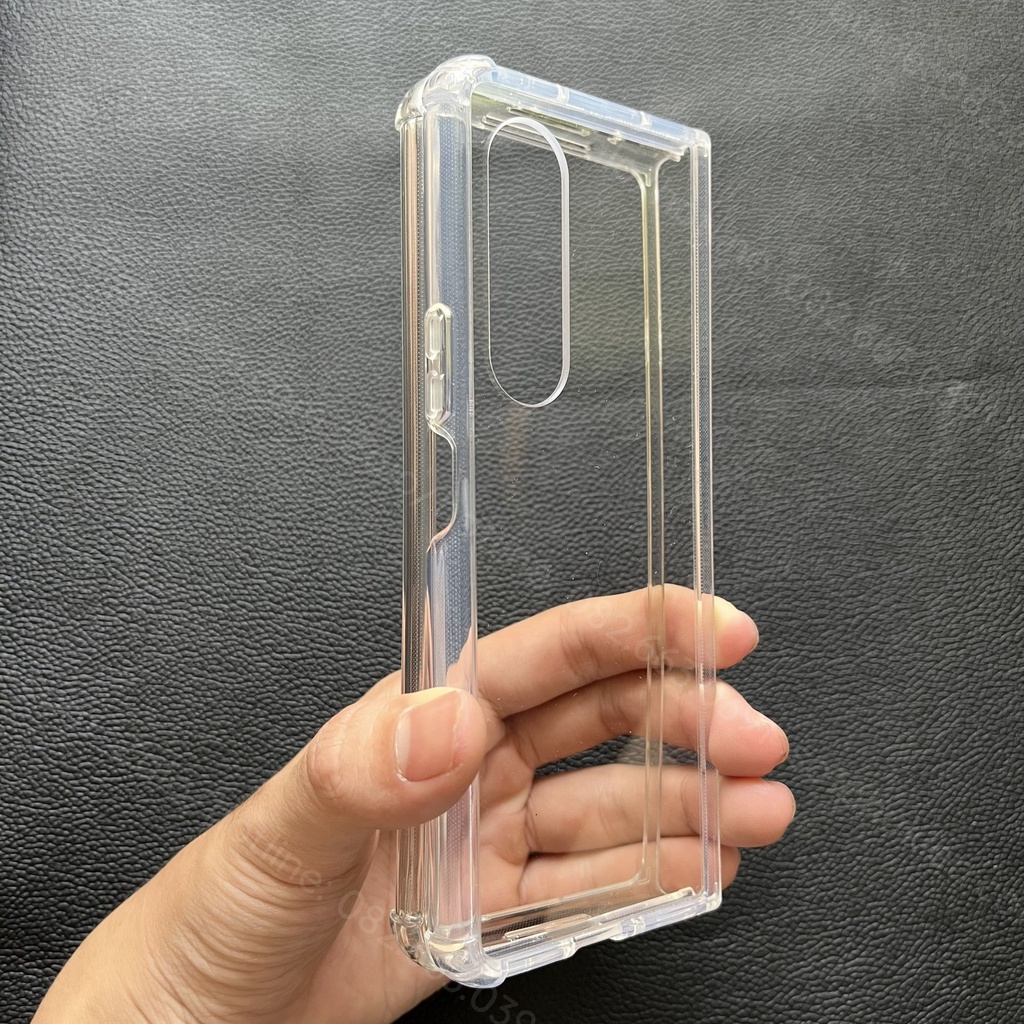 Ốp lưng Samsung Galaxy Z Fold 3 /Z Fold 2  viền dẻo tpu lưng pc trong suốt, chống sốc bảo vệ toàn diện