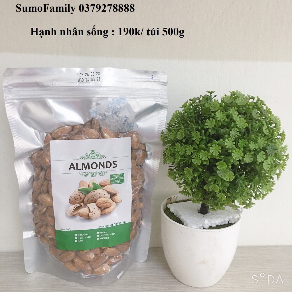 Hạnh nhân sống, túi 500g