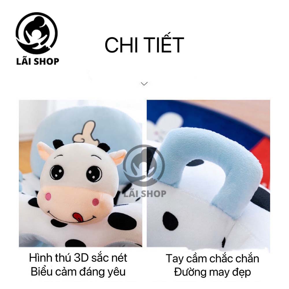 Ghế tập ngồi, ăn dặm hình thú nhồi bông cho bé, trẻ em sơ sinh cao cấp siêu cute nhiều màu được chọn mẫu (có bông sẵn)