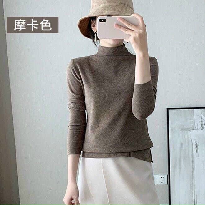 Áo Giữ Nhiệt Nữ FREESHIP Áo Len Giữ Nhiệt Cổ 3 Phân MOTIE Co Dãn Tốt Hàng Đẹp, Túi Zip Vàng Hot Hit