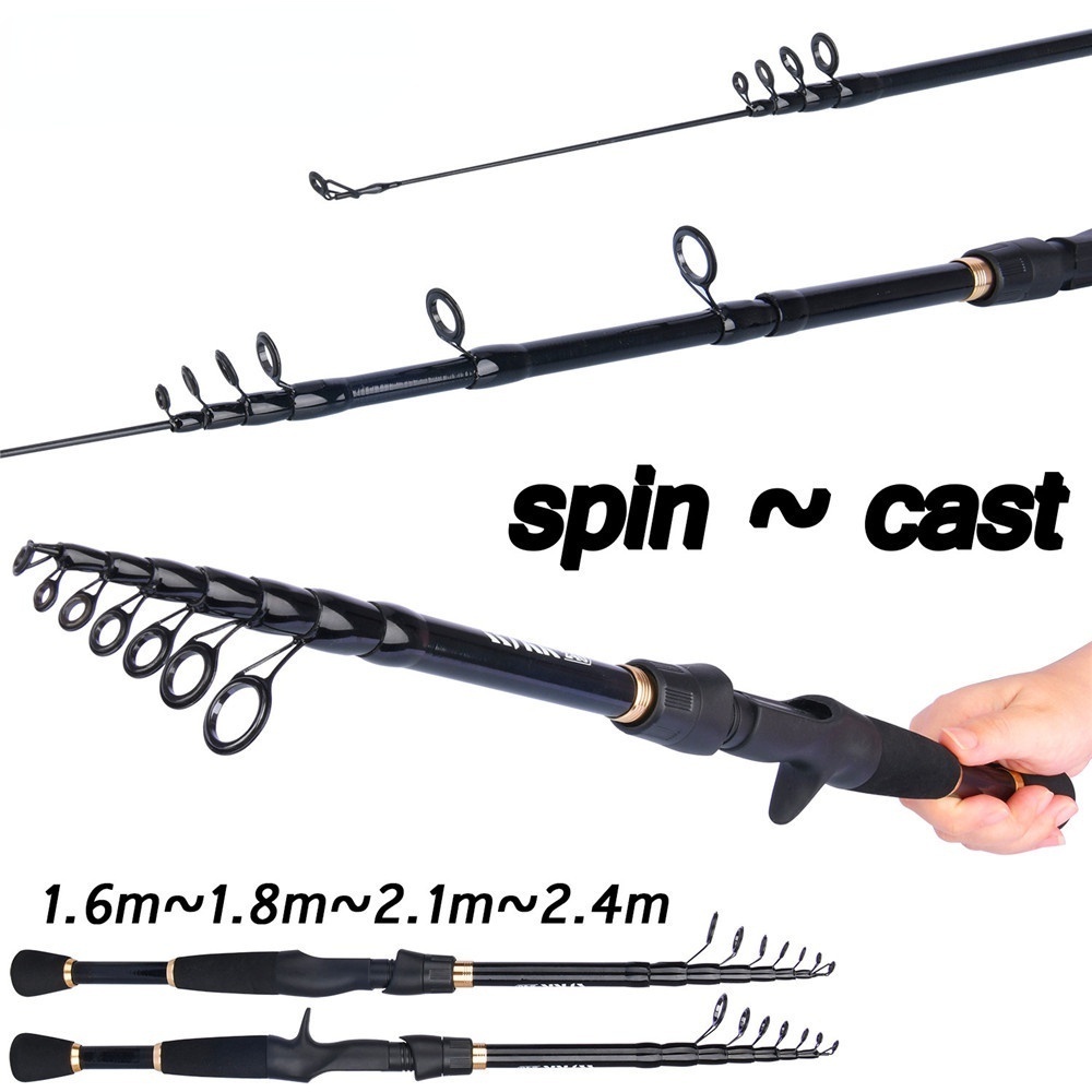 FRRTC Cần câu 1.6M 1.8M 2.1M 2.4M Cần câu cá bằng kính thiên văn Baitcasting Câu cá Cực quay Câu cá cho nước ngọt hoặc nước mặn Câu cá du lịch ngoài trời
