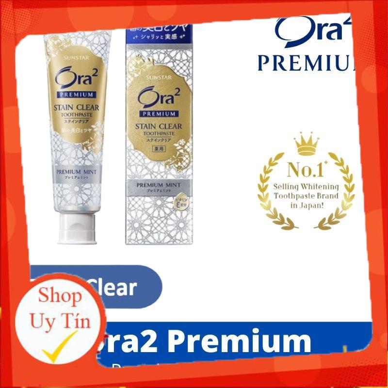 ,-Mua 3 tuýp tặng 1 bàn chải JP- Preminum- COMBO KEM ĐÁNH VÀ TẨY TRẮNG RĂNG   ORA2 STAIN CLEAR 100GR HƯƠNG BẠC HÀ