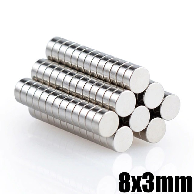 10 viên nam châm viên trắng mỏng 8x3mm- loại nam châm trắng đất hiếm lực hút mạnh