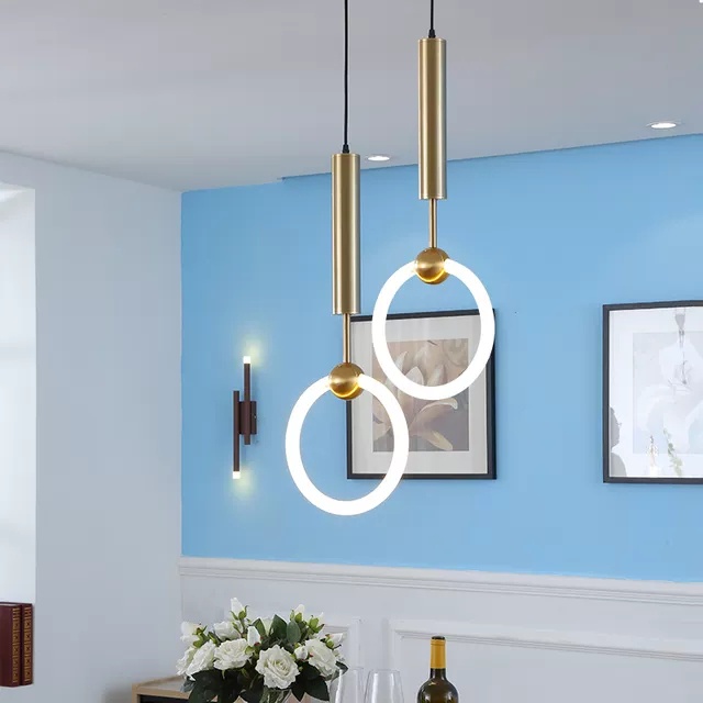 Ảnh thật - Đèn thả vòng led trang trí decor phòng ngủ,phòng khách,  đền thả bàn ăn, trang trí quầy bar.bảo hành 12