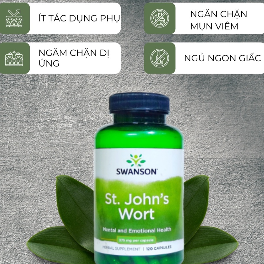 Viên uống Ban Âu John's Wost Swanson 375mg - tránh trầm cảm các rối loạn cảm xúc
