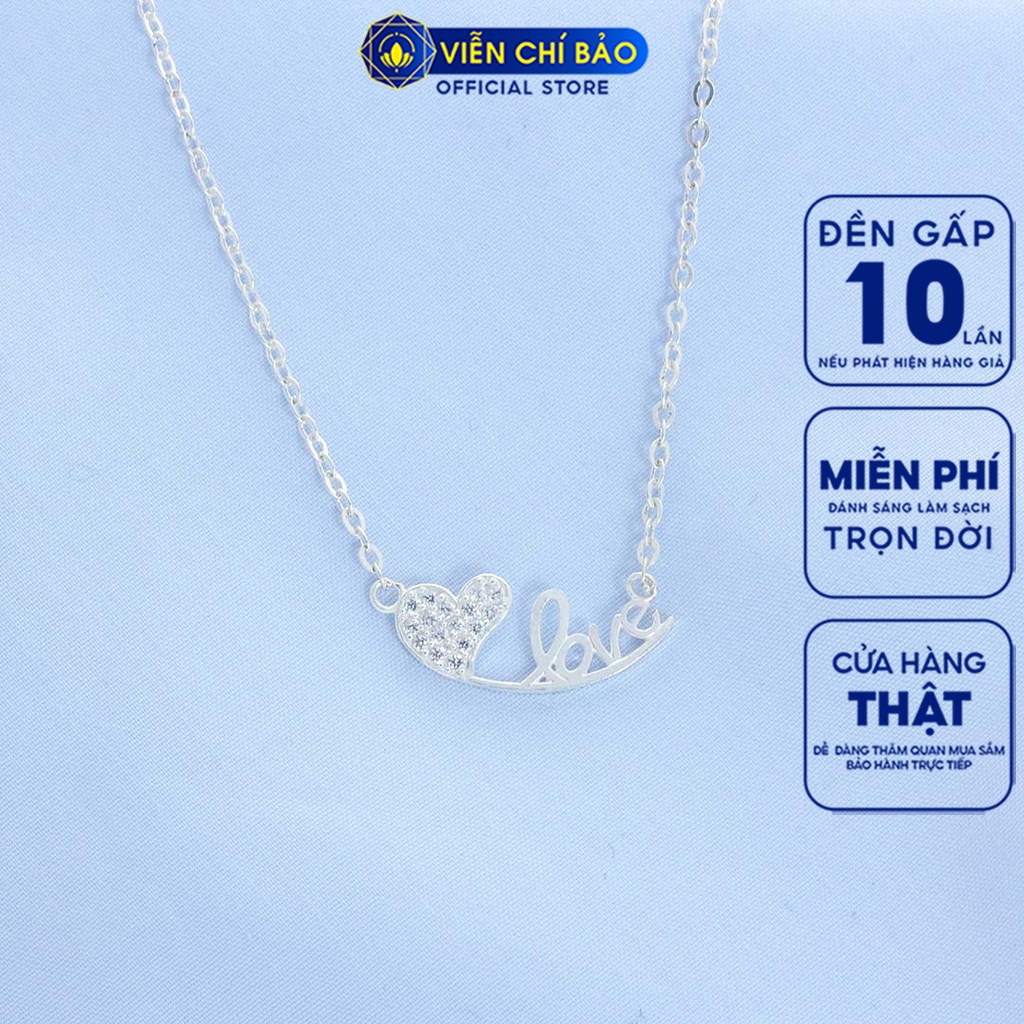 Dây chuyền bạc nữ chữ LOVE chất liệu bạc 925 thời trang phụ kiện trang sức nữ Viễn Chí Bảo D400213