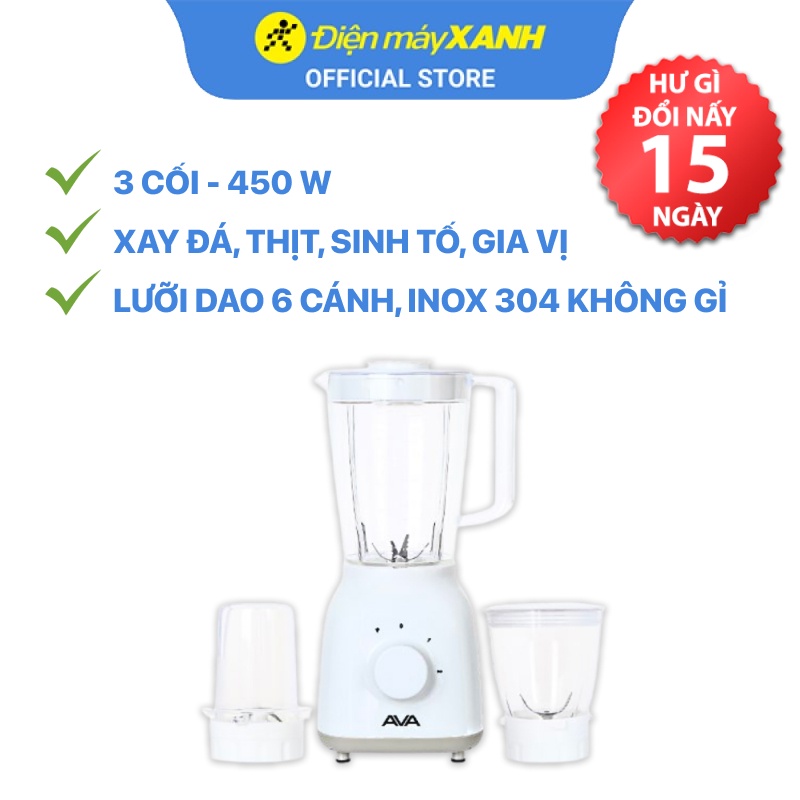 Máy xay sinh tố AVA YX-906N 1.6 lít 450W xay đá, thịt, hạt, sinh tố, gia vị - Chính hãng BH 12 tháng