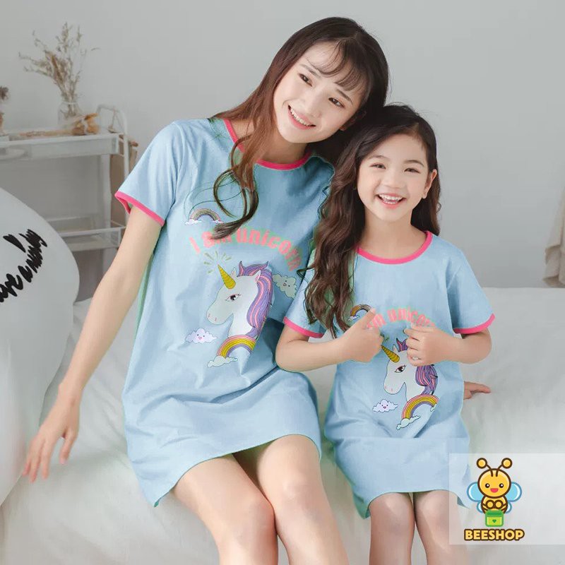 Váy thun cho mẹ và bé gái chất cotton cao cấp bigsize Beeshop H21019