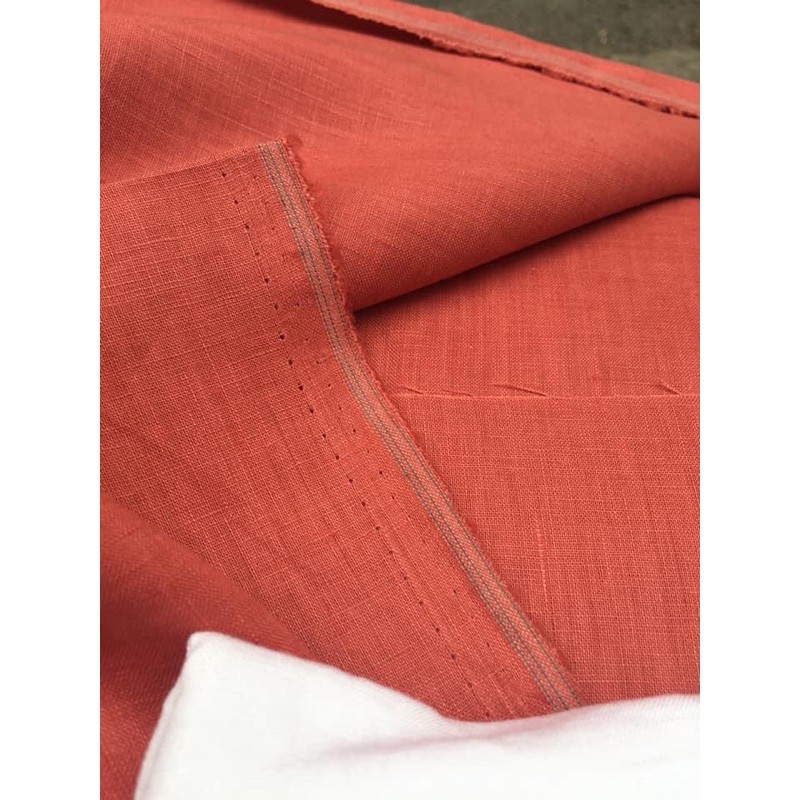 vải linen tưng premium màu cam đất!