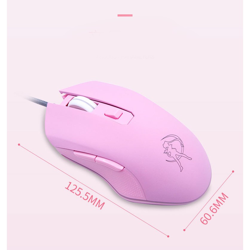 Chuột Gaming HM09 Pink LED RGB - Siêu Phẩm dành cho nữ game thủ