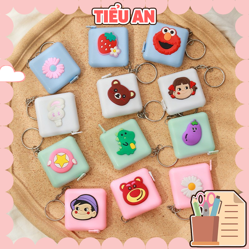 [Hot] Thước Dây Kéo Họa Tiết Dễ Thương &amp; Kèm móc khóa
