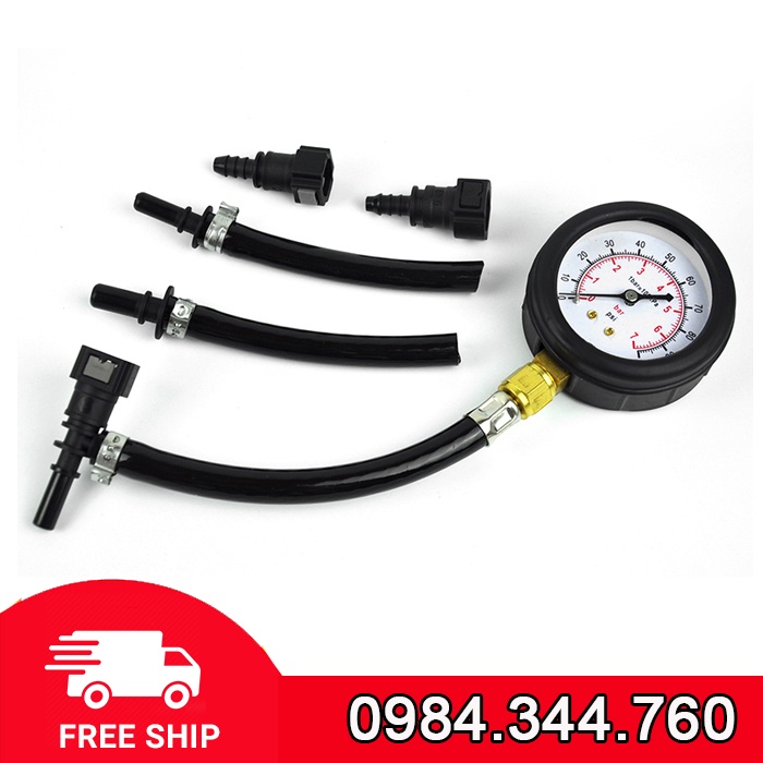 Bộ đo áp suất bơm xăng ô tô nối nhựa, đồng hồ đo áp suất nhiện liệu kết nối NHANH