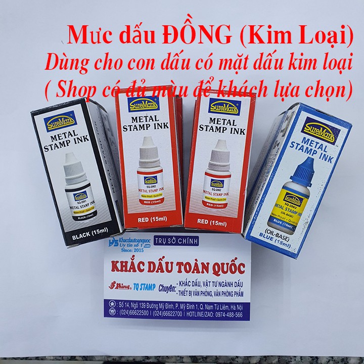 Mực dấu đồng (mực dấu dùng cho con dấu có mặt dấu bằng kim loại)