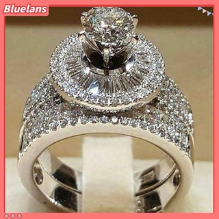 Set 2 nhẫn bằng đồng đính đá thời trang cho nữ