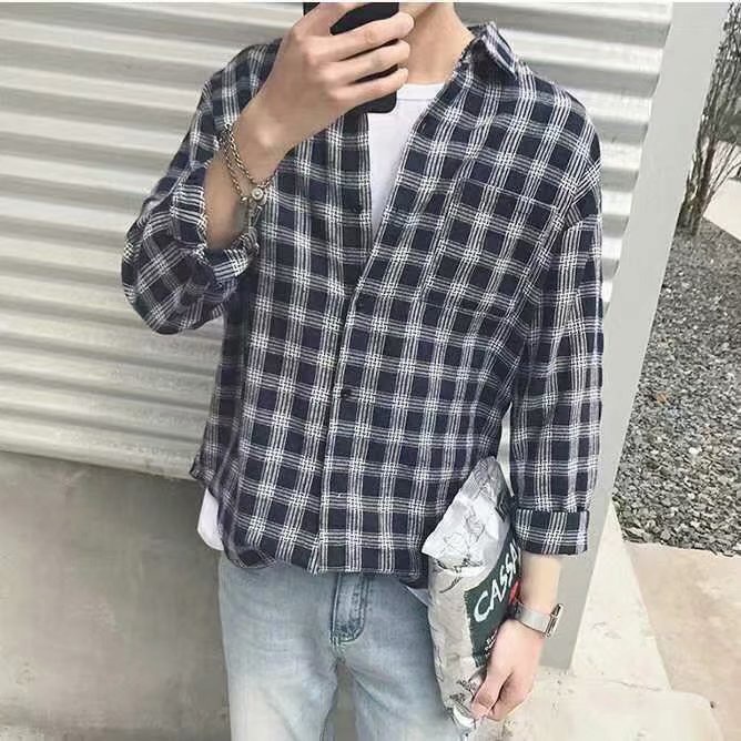 Áo đã được kiểm tra nam nữ  ao sơ mi nam thời trang Hàn Quốc sơ mi nam dài tay Simple đẹp áo sơ mi ca rô nam