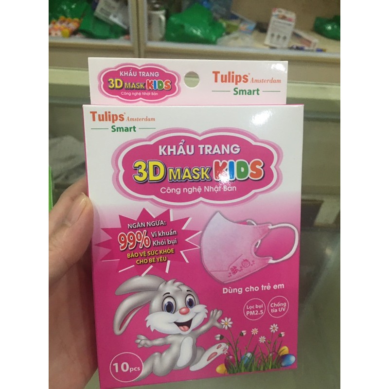 Hộp 10 c khẩu  trang tulip 3D mask kid