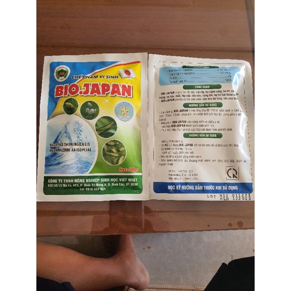 Chế Phẩm Sinh Học BIO-Japan gói 30g. Diệt côn trùng, Bọ trĩ, Nhện đỏ, Rệp sáp, Sâu rầy.
