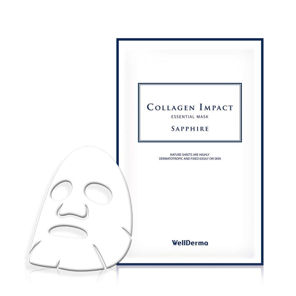 Mặt Nạ Dưỡng Ẩm Wellderma Collagen Impact Essential Mask - Sapphire Làm Dịu Da (Hộp 10 miếng)