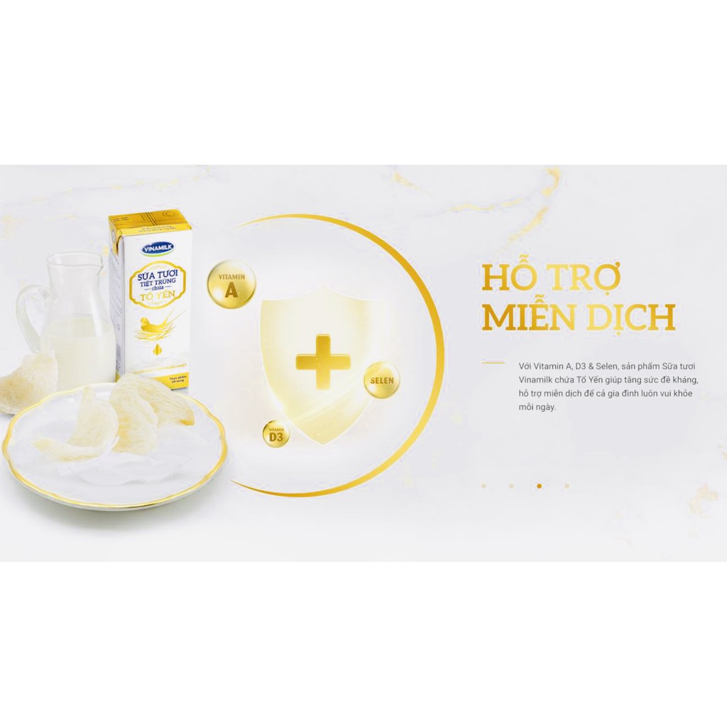 Sữa Tươi Tiệt Trùng Vinamilk Có Chứa Tổ Yến - Lốc 4 Hộp 180ml