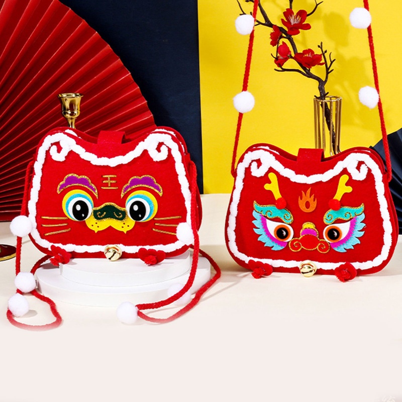 Túi Đeo Chéo Hình Rồng Hoạt Hình Thủ Công Phong Cách Trung Hoa