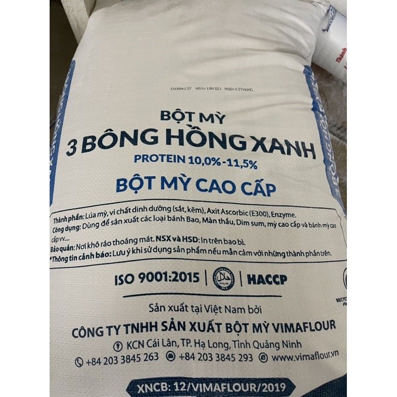 1kg Bột mỳ cao cấp 3 bông hồng xanh (làm bánh bao rất trắng)